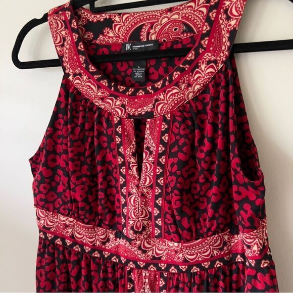 INC Women’s Sleeveless Black Red Cheetah Print Stretch Dress Large Petite - Picture 4 of 7